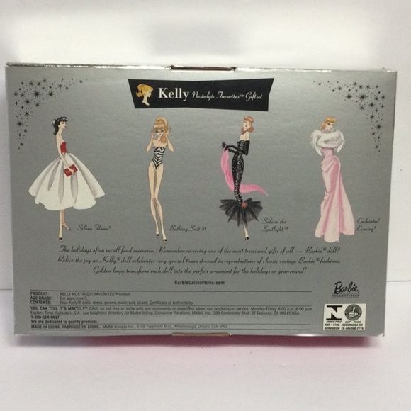 Barbie 4 Kelly Doll Christmas Ornament Nostalgic Favorite Collection Giftset NEW - Picture 2 of 3